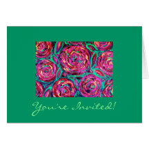 CABBAGE ROSE Invitation Card