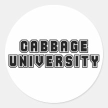 Cabbage University Round Stickers