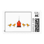 cabela birdhouse with chickadees stamp