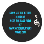 Cabin 28: The Keddie Murders blue stickers