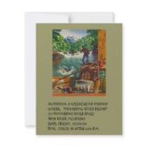 CABIN COTTAGE GETAWAY INVITATION EZ TO CUSTOMIZE!