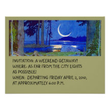 CABIN COTTAGE GETAWAY INVITATION EZ TO CUSTOMIZE!