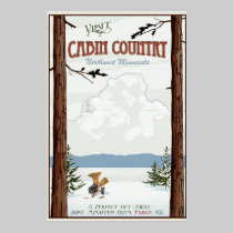 Cabin Country Vintage Travel poster posters