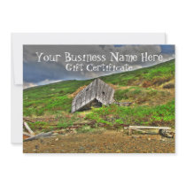 Cabin in the Mountains; Gift Certificate Invites