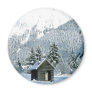 Cabin in The Snow Fridge Magnet