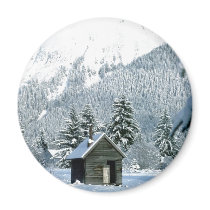 Cabin in The Snow magnets