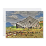 Cabin on the Skids; Gift Certificate Custom Announcement