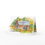 Cabin Pen and Ink Sketch Birthday Card