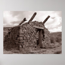 Cabin Ruins, Highway 50, Nevada. Print