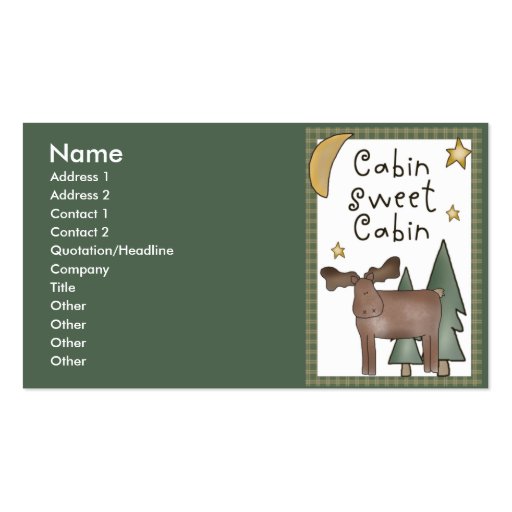 Cabin Sweet Cabin Northwoods Business Cards