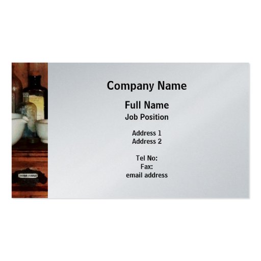 Cabinet Wity Mortar and Pestles - Platinum Business Card Templates