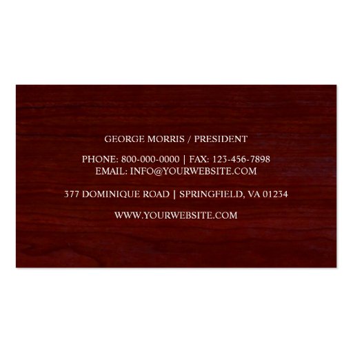 Cabinetry / Carpentry Business Card (back side)