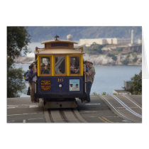 Cable car chugs up Hyde Street in San Greeting Card