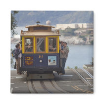 Cable car chugs up Hyde Street in San Fridge Magnet