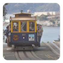 Cable car chugs up Hyde Street in San Sticker