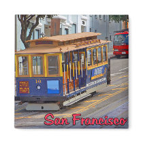 Cable Car in San Francisco Fridge Magnets