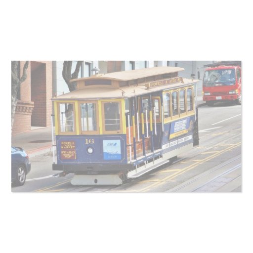 Cable Cars In San Francisco Business Card Templates (back side)