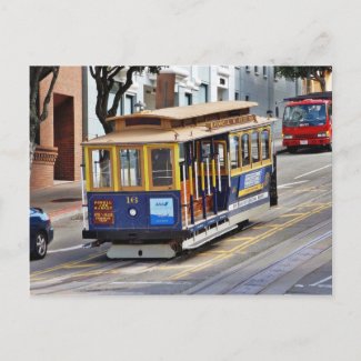 Cable Cars In San Francisco Post Card