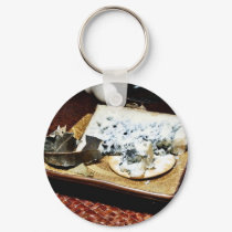 Cabrales Blue Cheese With Leaf Wrapping keychains