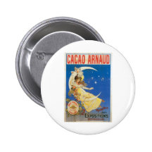 Cacao Arnaud Vintage Chocolate Drink Ad Art Buttons