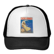 Cacao Arnaud Vintage Chocolate Drink Ad Art Hat