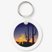 Cactus and Kokopelli Round keychains by CulturalPerspective4 Cactus and Kokopelli Round keychains