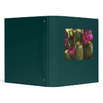 Cactus and Pink Flowers in Rough Pastels 3 Ring Binder