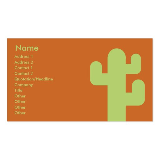 Cactus - Business Business Card Template (front side)