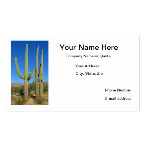 Cactus Cards Business Card Template (front side)