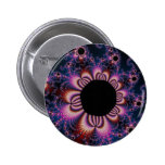 Cactus Flowers - Fractal Pinback Button