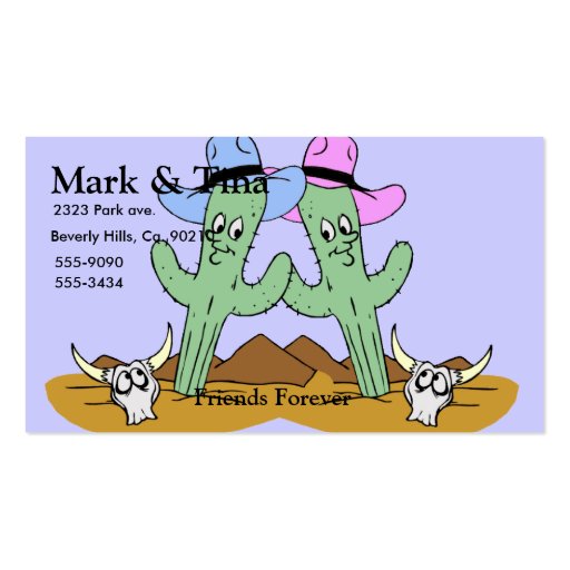 Cactus Friends Set Business Card Templates (front side)