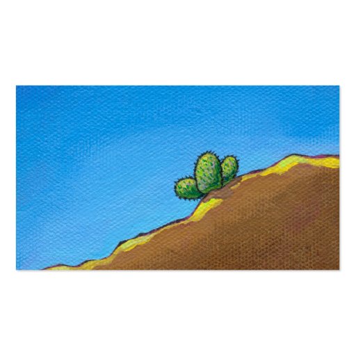 Cactus fun desert landscape art colorful painting business cards