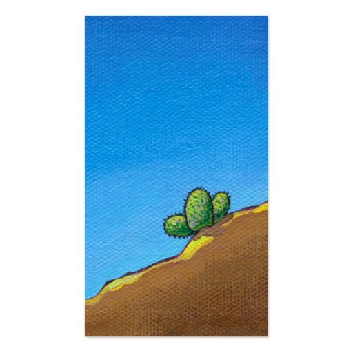 Cactus fun desert landscape art colorful painting business card template (front side)