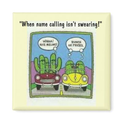 cactus melon joke, "When name calling isn't swe... Refrigerator Magnets by neenster