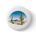 Cactus Prairie Scene Pinback Buttons