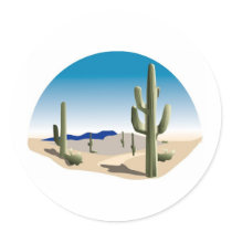 Cactus Prairie Scene stickers