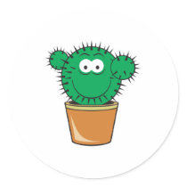 Cactus Smiley Face stickers