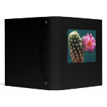 Cactus with Pink Sunlit Bloom Vinyl Binders