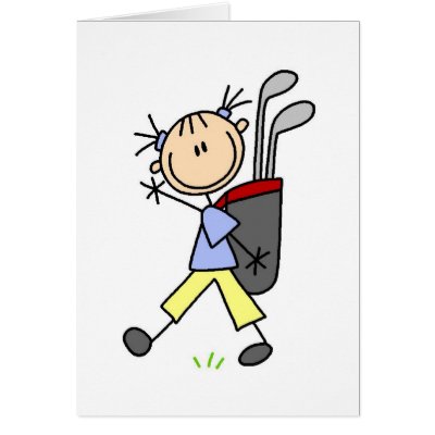 Caddy Carrying The Golf Bag Card by stick_figures
