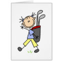 Caddy Carrying The Golf Bag Card