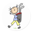 Caddy Carrying The Golf Bag Sticker by stick_figures Caddy Carrying The Golf Bag Sticker