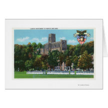 Cadets Marching to Parade Grounds Scene Greeting Cards