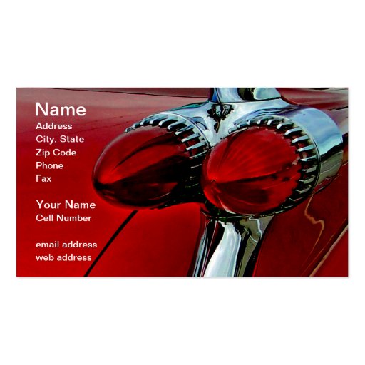 Cadillac Bullets Business Cards (front side)