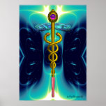 CADUCEUS 3 , vibrant gold ametist posters