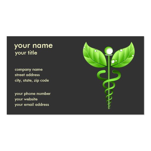 Caduceus Alternative Medicine Business Cards