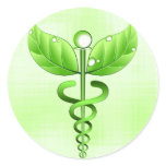Caduceus: Alternative Medicine Round Stickers