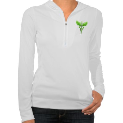 Caduceus Alternative Medicine Symbol Ladies Hoodie