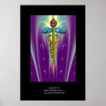 CADUCEUS colossal size , vibrant gold ametist posters