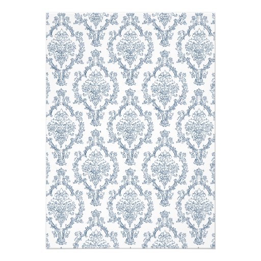 Caduceus Damask navy blue Nurse graduation RN BSN Invitation