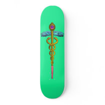 CADUCEUS , green Skate Board